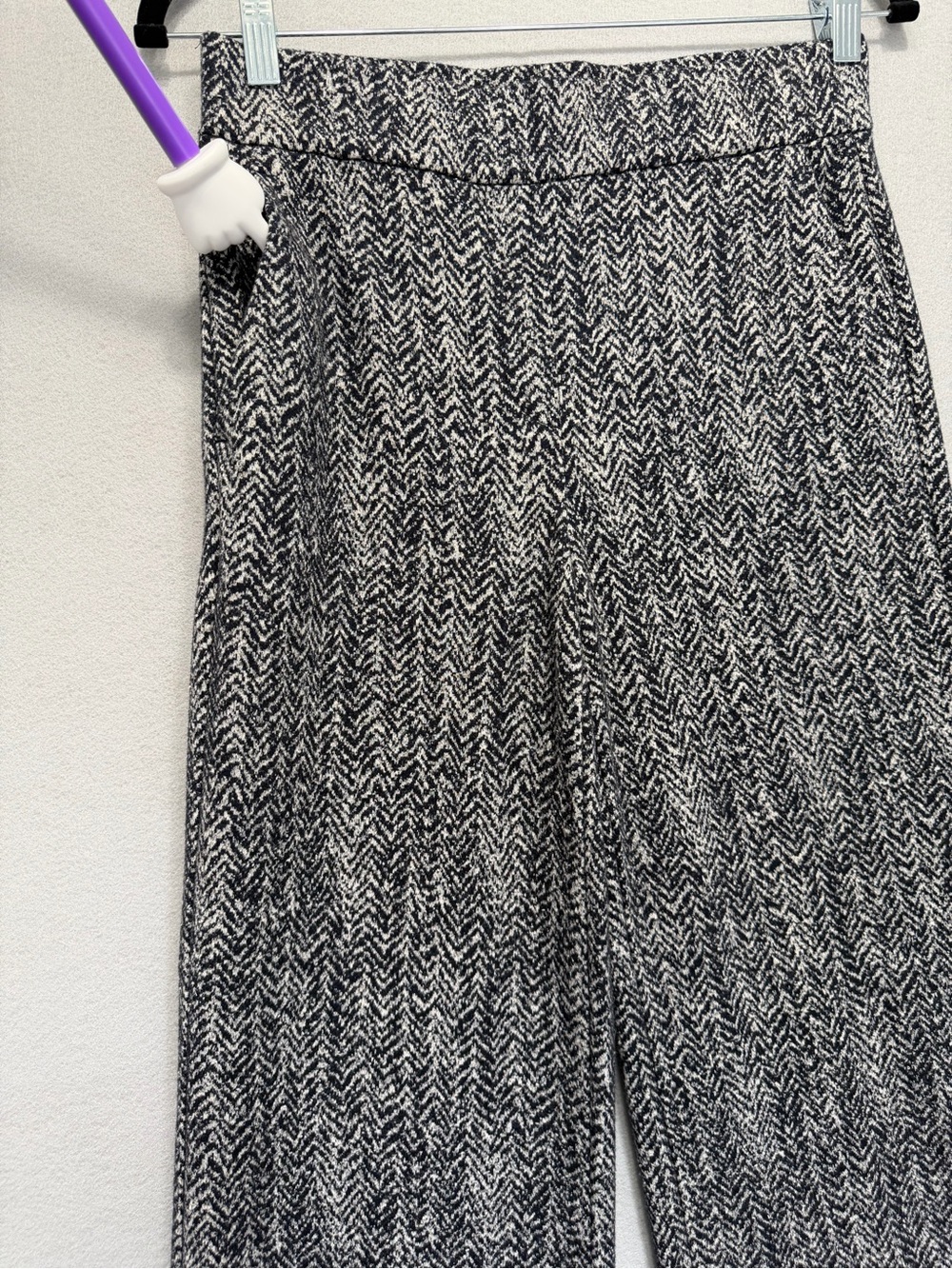 Theory Wide Leg Textured Pants Size P Women’s Wool Blend High Waisted Pockets - Picture 5 of 11